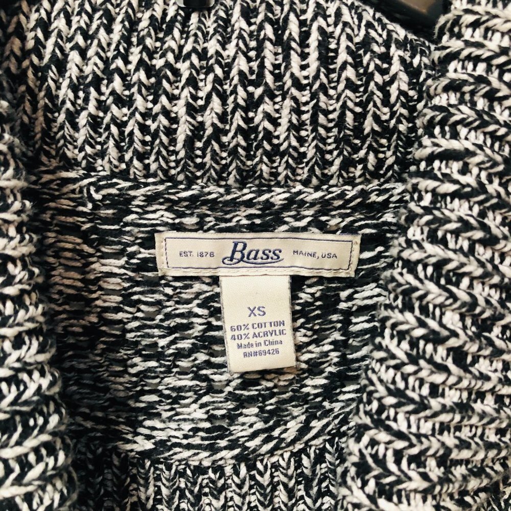 Bass Black & White Cowl Neck Knit Sweater Size XS - Picture 3 of 6